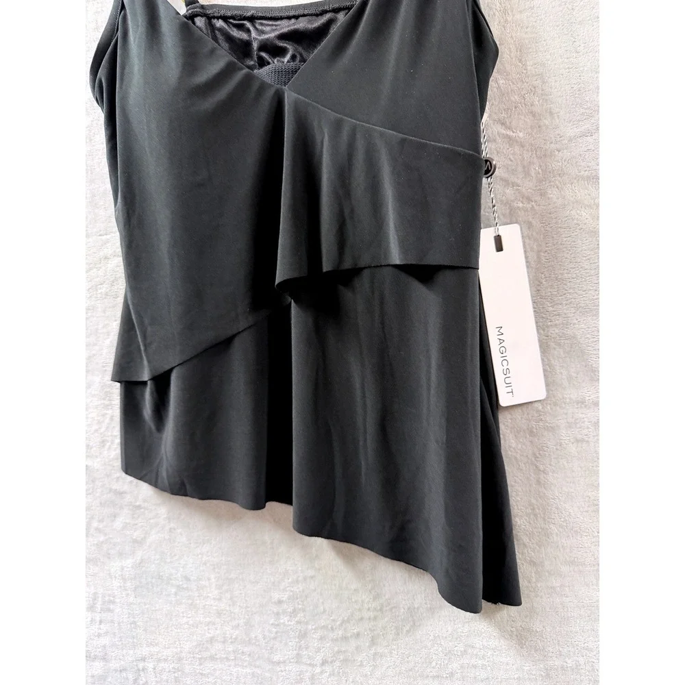 Magicsuit Womens Eliza Chain-Link Tankini Top Black  Sz 8 - NWT $134